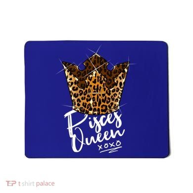 Leopard Pisces Queen Zodiac Sign With Leopard Pattern Crown Gift Mousepad
