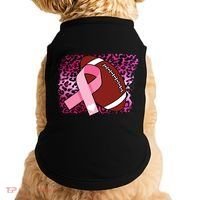 Leopard Pink Ribbon Breast Cancer Football Doggie Tank thumb 0