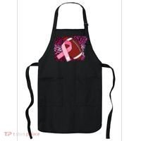 Leopard Pink Ribbon Breast Cancer Football Apron thumb 0