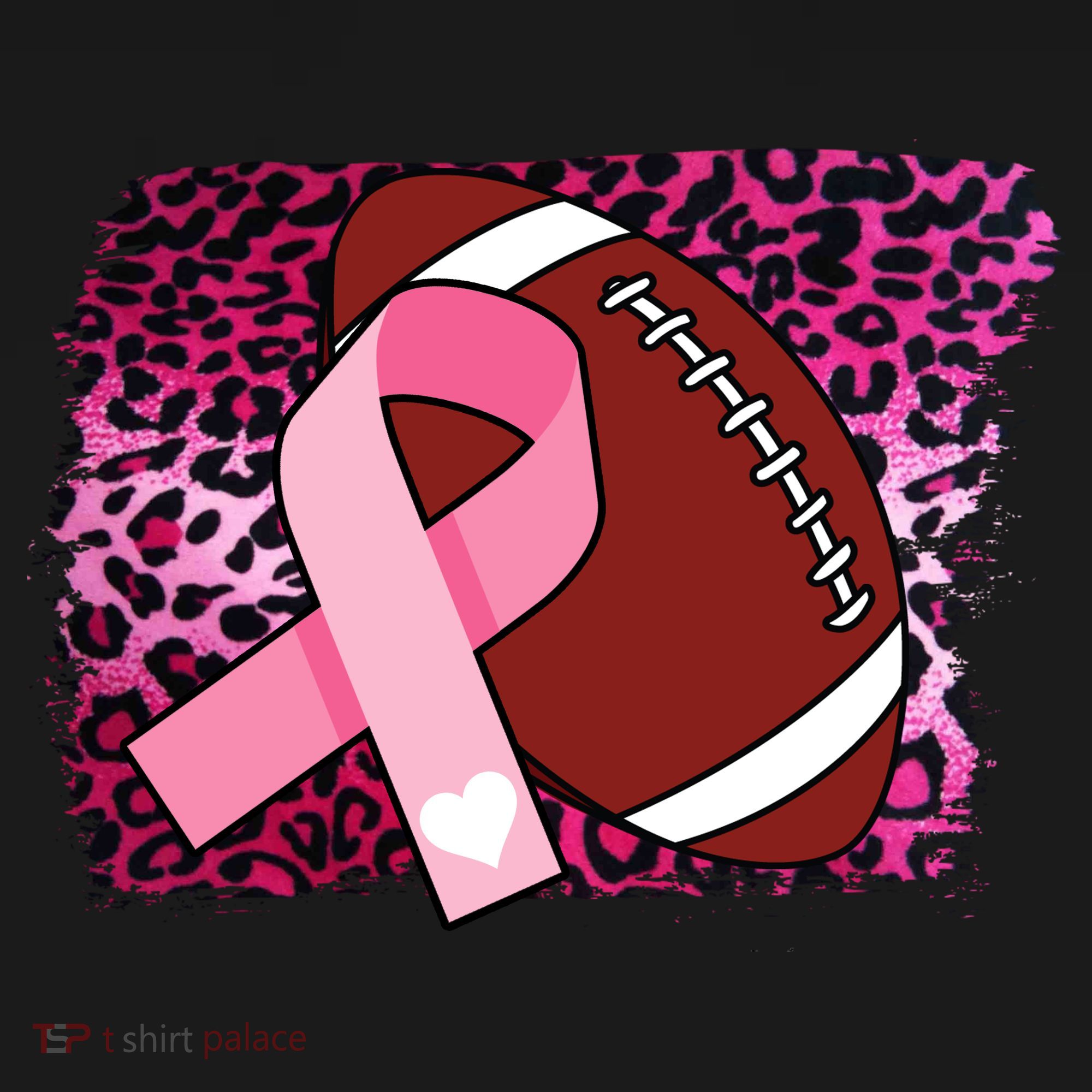 Leopard Pink Ribbon Breast Cancer Football Sweatshirt