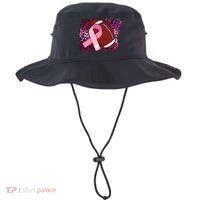 Leopard Pink Ribbon Breast Cancer Football Bucket Hat thumb 0