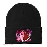 Leopard Pink Ribbon Breast Cancer Football Beanie thumb 0