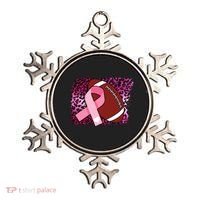 Leopard Pink Ribbon Breast Cancer Football Ornament thumb 0