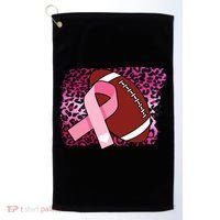 Leopard Pink Ribbon Breast Cancer Football Golf Towel thumb 0