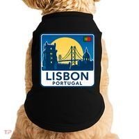 LISBON PORTUGAL RETRO LOGO Doggie Tank thumb 0