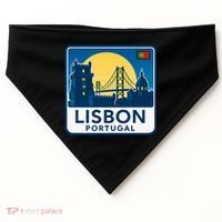 LISBON PORTUGAL RETRO LOGO USA-Made Doggie Bandana thumb 0