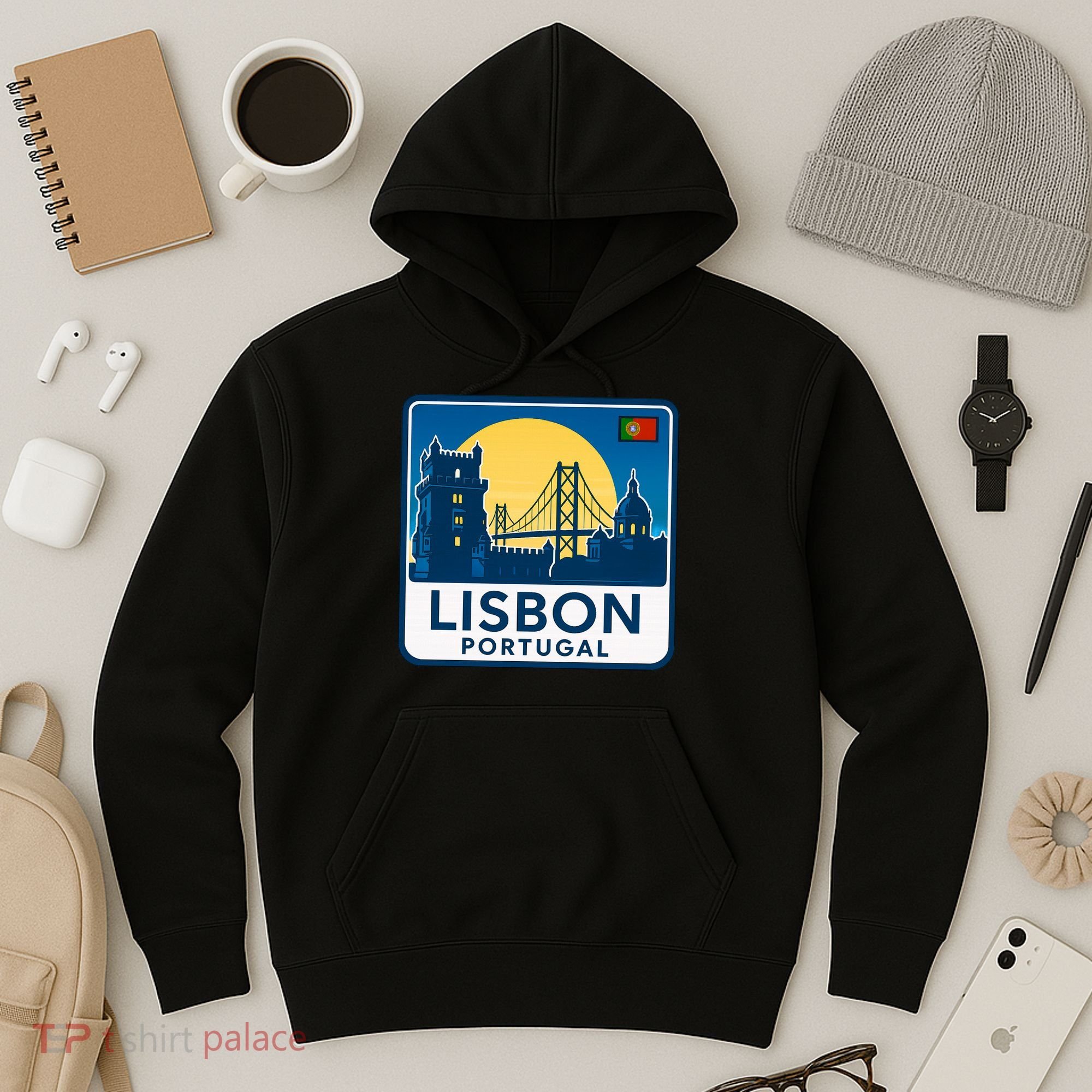 LISBON PORTUGAL RETRO LOGO Hoodie