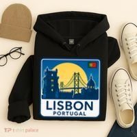 LISBON PORTUGAL RETRO LOGO Hoodie thumb 4