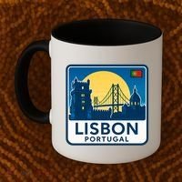 LISBON PORTUGAL RETRO LOGO Coffee Mug thumb 2