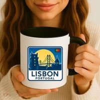 LISBON PORTUGAL RETRO LOGO Coffee Mug thumb 3