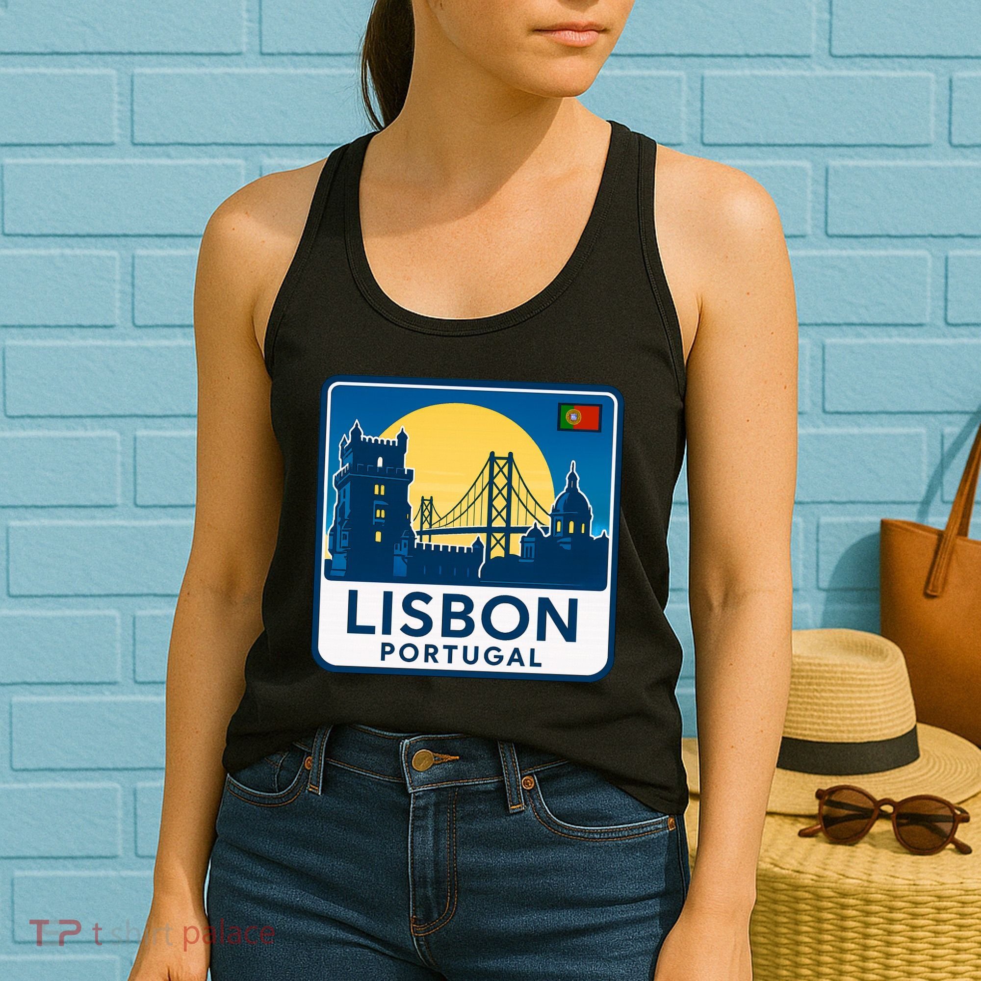 LISBON PORTUGAL RETRO LOGO Women's Tank Top