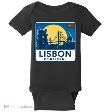 LISBON PORTUGAL RETRO LOGO Baby Bodysuit
