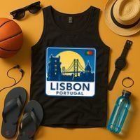 LISBON PORTUGAL RETRO LOGO Tank Top thumb 4