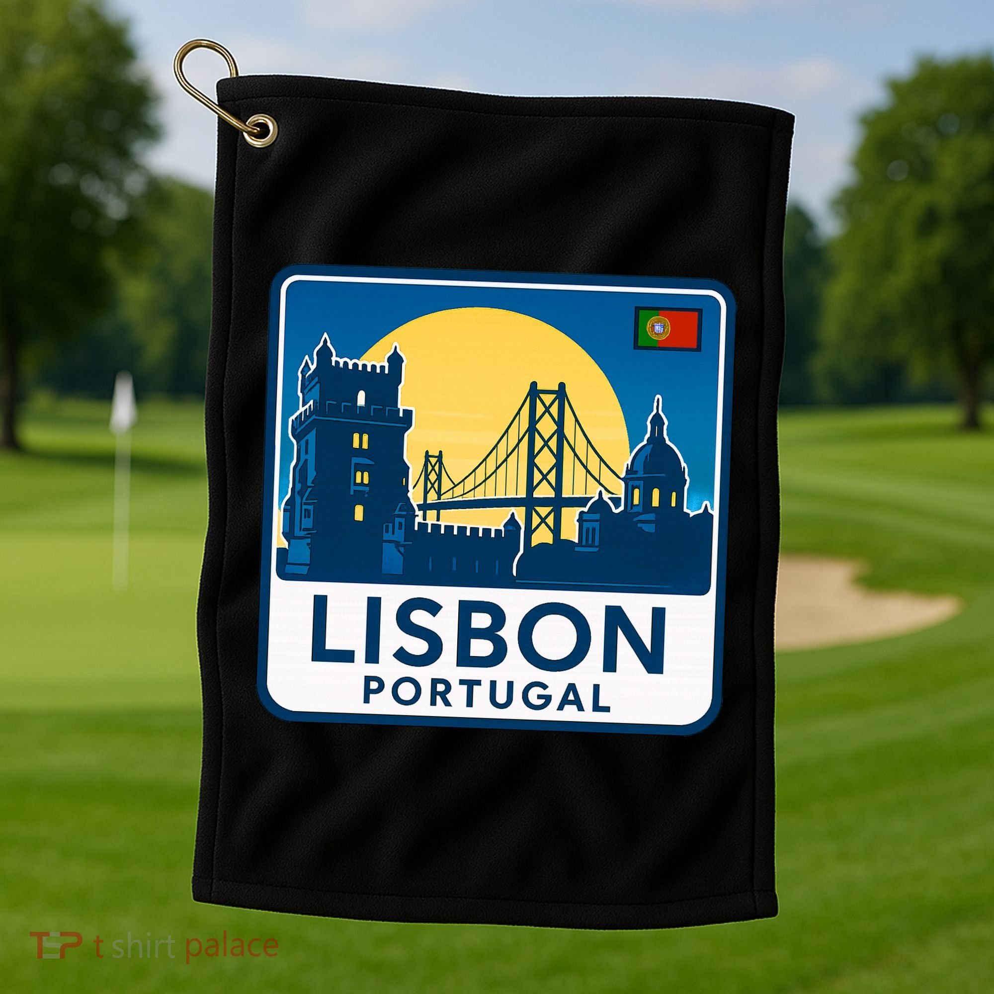 LISBON PORTUGAL RETRO LOGO Golf Towel