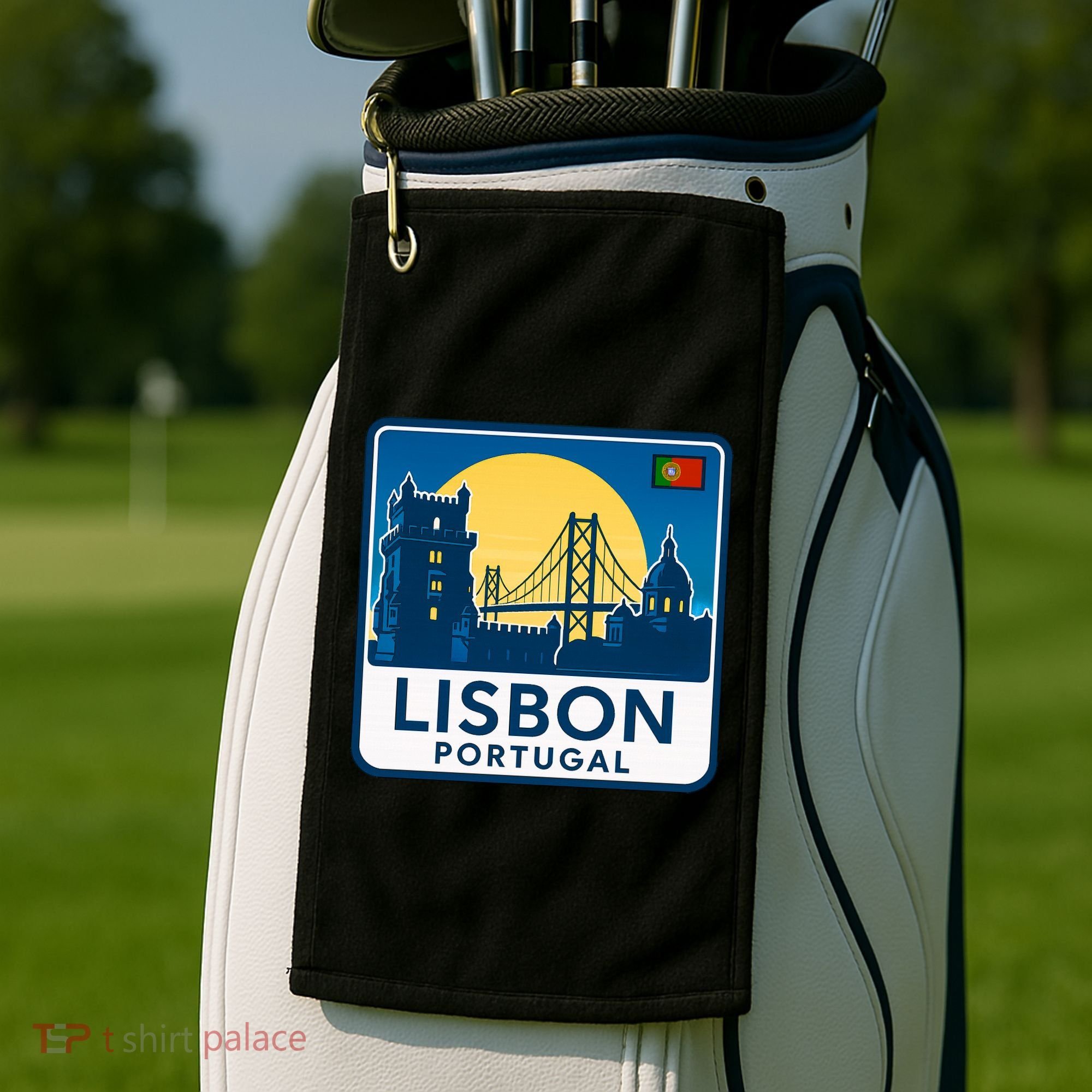 LISBON PORTUGAL RETRO LOGO Golf Towel