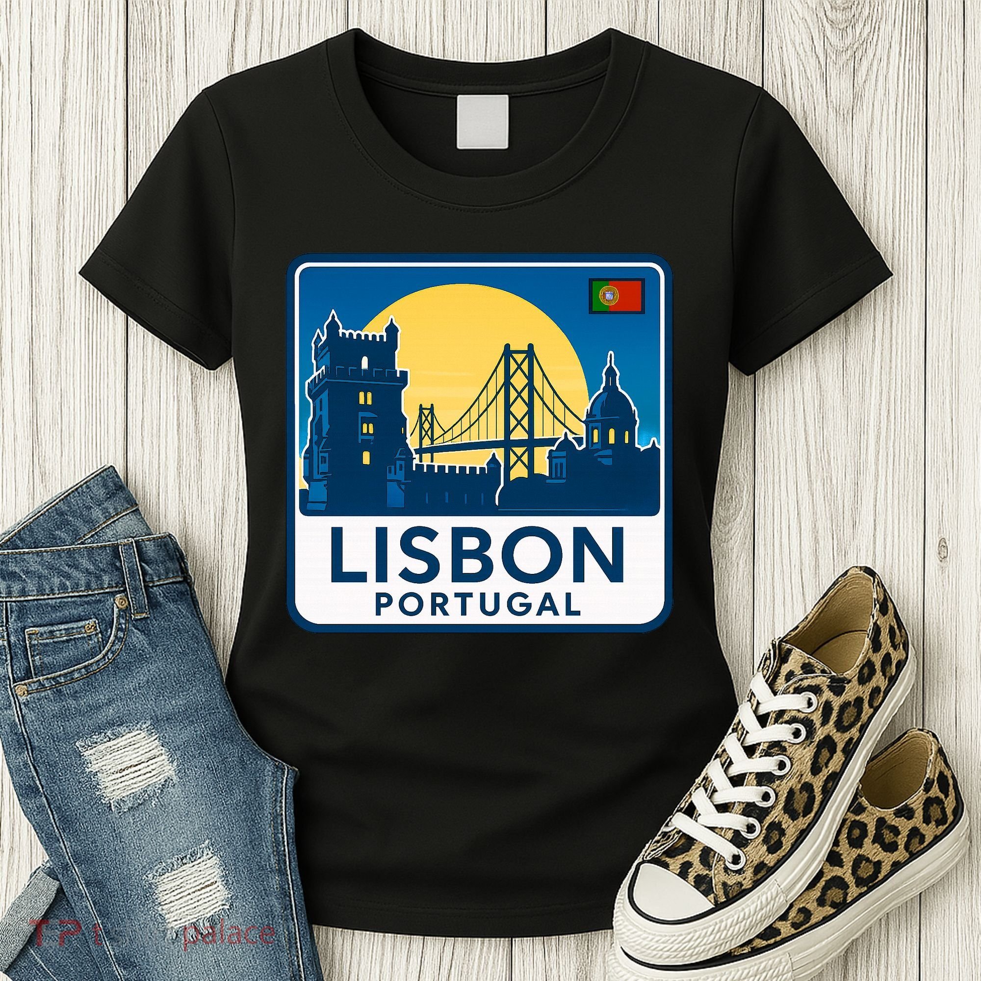 LISBON PORTUGAL RETRO LOGO Women's T-Shirt