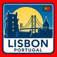 LISBON PORTUGAL RETRO LOGO Santa Hat thumb 1