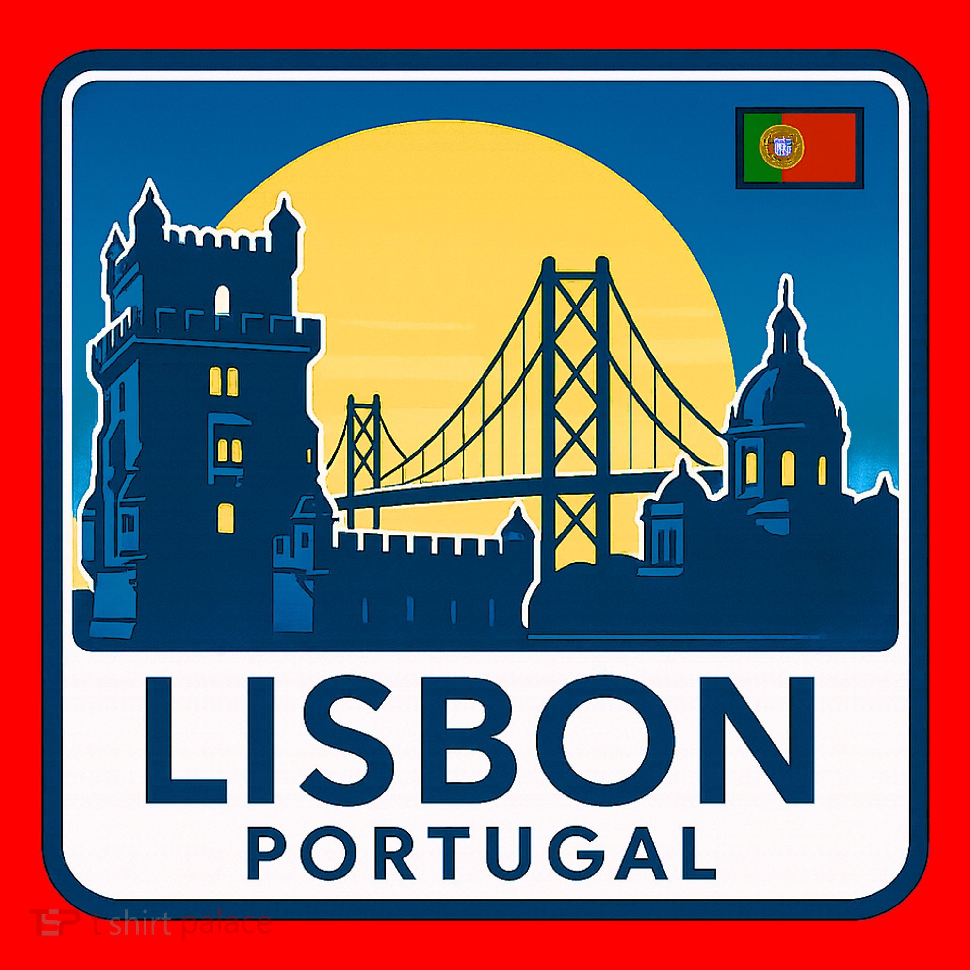 LISBON PORTUGAL RETRO LOGO Santa Hat