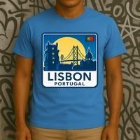 LISBON PORTUGAL RETRO LOGO T-Shirt thumb 3