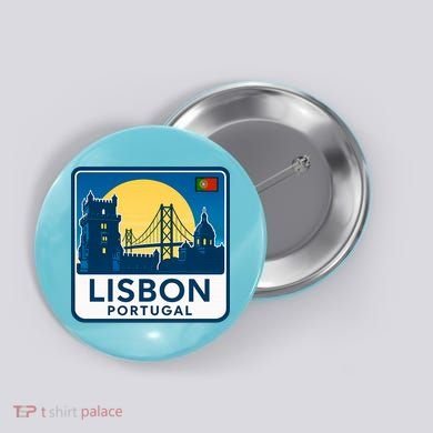 LISBON PORTUGAL RETRO LOGO Button