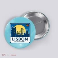 LISBON PORTUGAL RETRO LOGO Button thumb 0