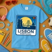 LISBON PORTUGAL RETRO LOGO Kids T-Shirt thumb 3