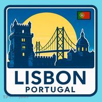LISBON PORTUGAL RETRO LOGO Kids T-Shirt thumb 4
