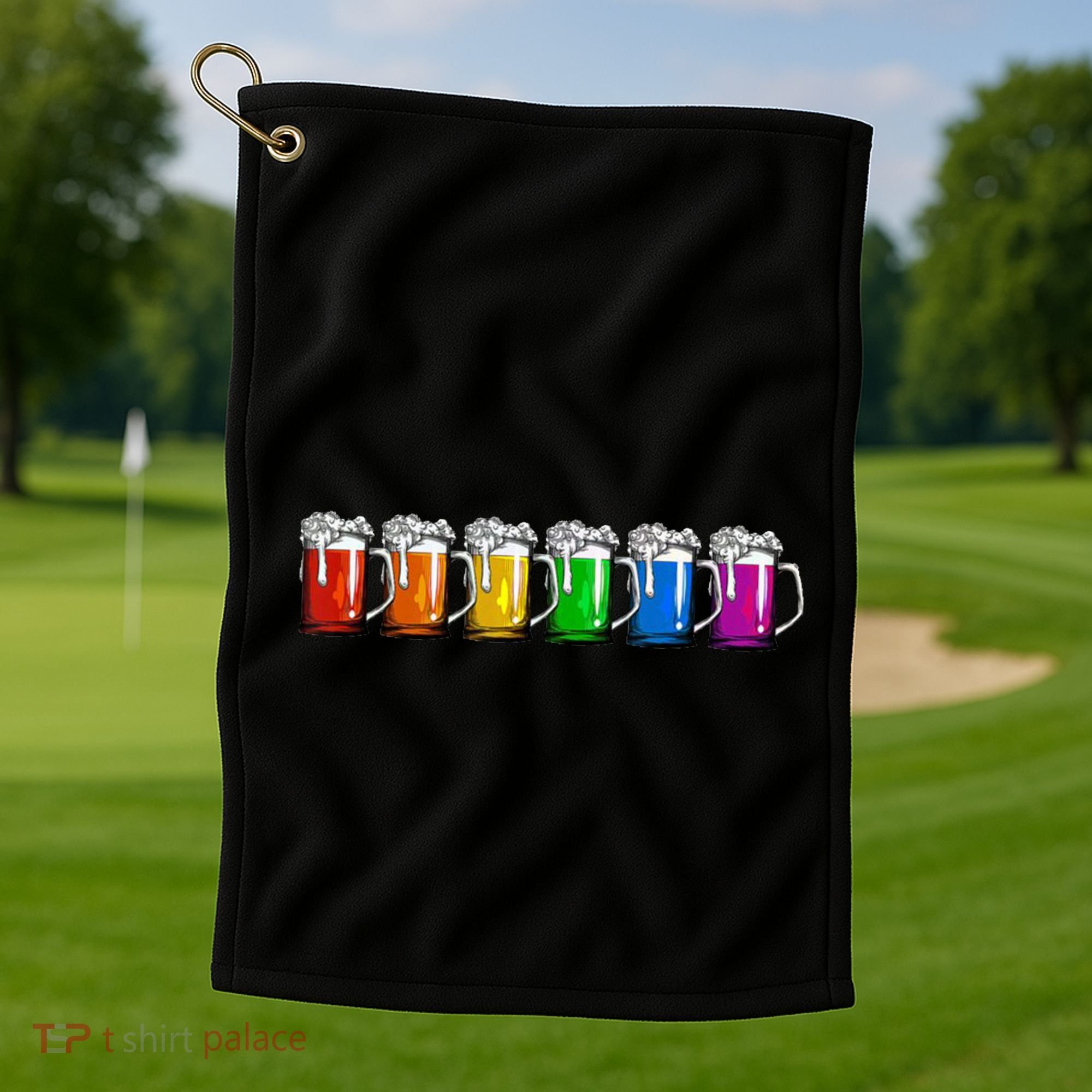 LGBT Pride Rainbow Beer Golf Towel