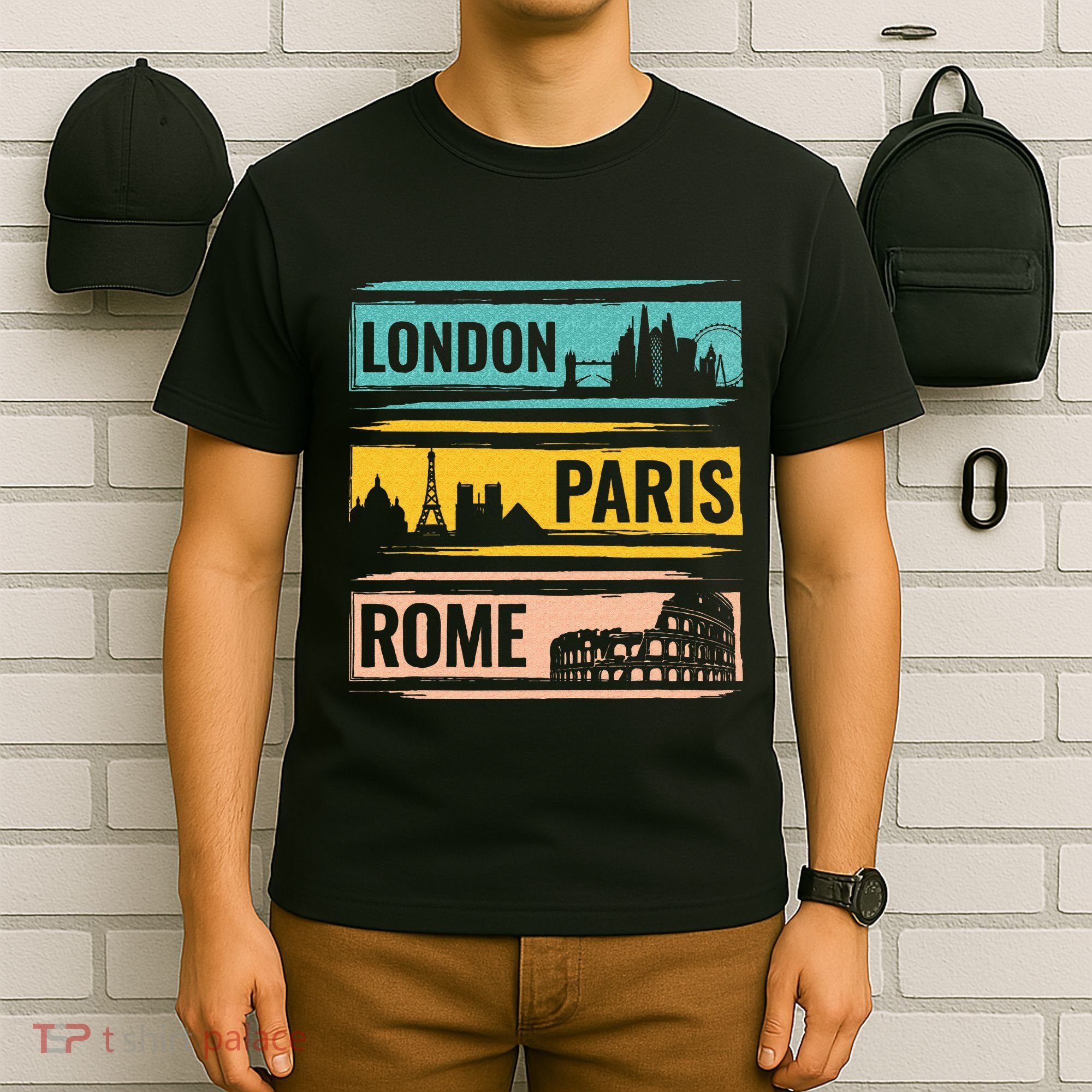 London Paris Rome World Traveler T-Shirt
