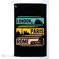 London Paris Rome World Traveler Golf Towel thumb 0