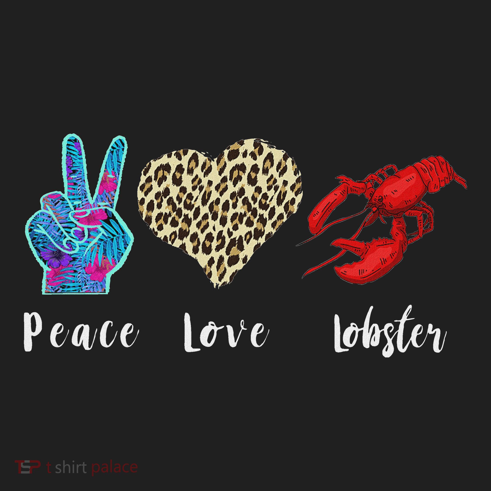 Love Peace Red Lobster Leopard Seafood Lover Lobster Eating Women's Sweatshirt