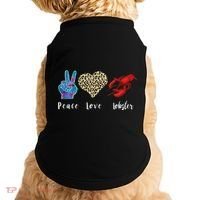 Love Peace Red Lobster Leopard Seafood Lover Lobster Eating Doggie Tank thumb 0