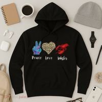 Love Peace Red Lobster Leopard Seafood Lover Lobster Eating Hoodie thumb 3