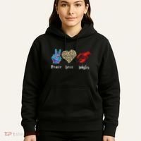 Love Peace Red Lobster Leopard Seafood Lover Lobster Eating Hoodie thumb 5