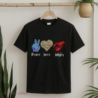 Love Peace Red Lobster Leopard Seafood Lover Lobster Eating T-Shirt thumb 2