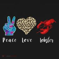 Love Peace Red Lobster Leopard Seafood Lover Lobster Eating T-Shirt thumb 7