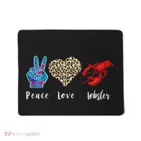Love Peace Red Lobster Leopard Seafood Lover Lobster Eating Mousepad thumb 0