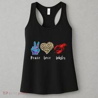 Love Peace Red Lobster Leopard Seafood Lover Lobster Eating Women's Tank Top thumb 3