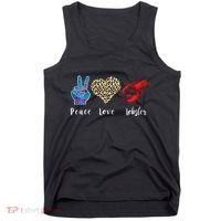 Love Peace Red Lobster Leopard Seafood Lover Lobster Eating Tank Top thumb 0