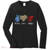 Love Peace Red Lobster Leopard Seafood Lover Lobster Eating Women's Long Sleeve Shirt thumb 0