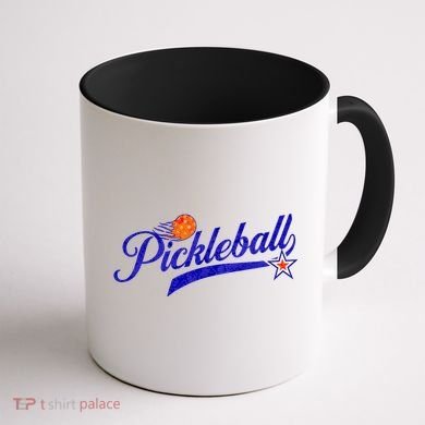 Lovers Pickleball Retro Style Pickle Ball Gift For Player Coffee Mug back