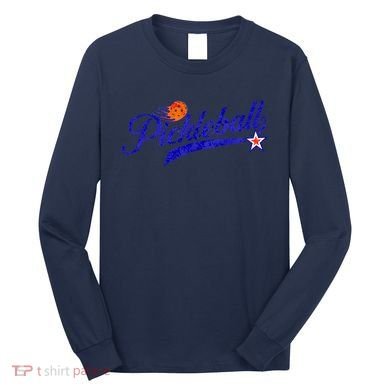 Lovers Pickleball Retro Style Pickle Ball Gift For Player Long Sleeve Shirt
