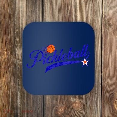 Lovers Pickleball Retro Style Pickle Ball Gift For Player Coaster