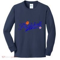 Lovers Pickleball Retro Style Pickle Ball Gift For Player Kids Long Sleeve Shirt thumb 0