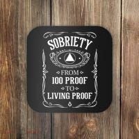 Living Proof Sobriety Anniversary Sober AA NA Recovery Coaster thumb 0