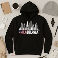 Love Philadelphia Skyline Downtown Cityscape Philly America Flag Hoodie thumb 3