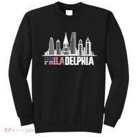 Love Philadelphia Skyline Downtown Cityscape Philly America Flag Sweatshirt thumb 0