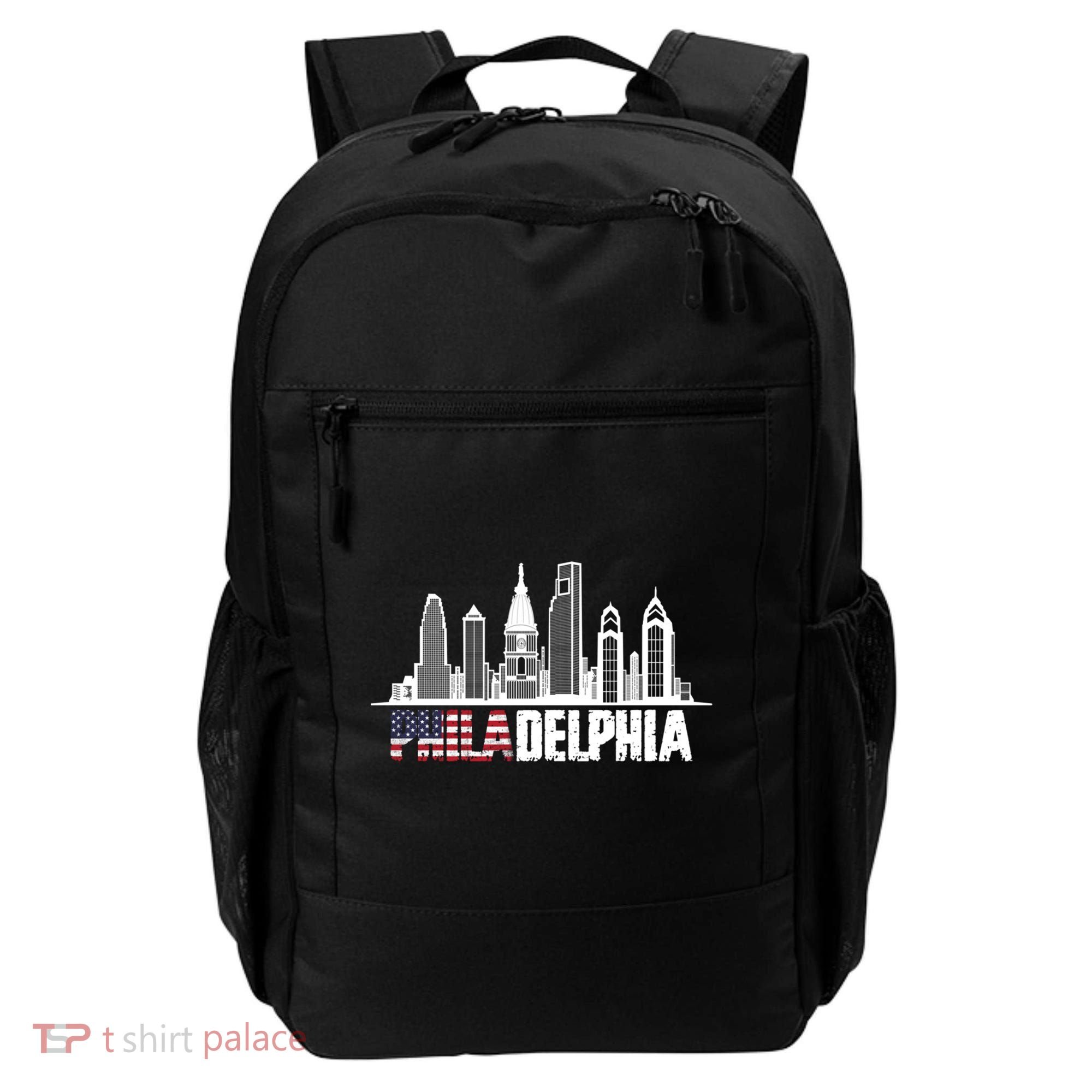 Love Philadelphia Skyline Downtown Cityscape Philly America Flag Backpack