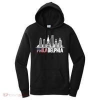 Love Philadelphia Skyline Downtown Cityscape Philly America Flag Women's Hoodie thumb 0