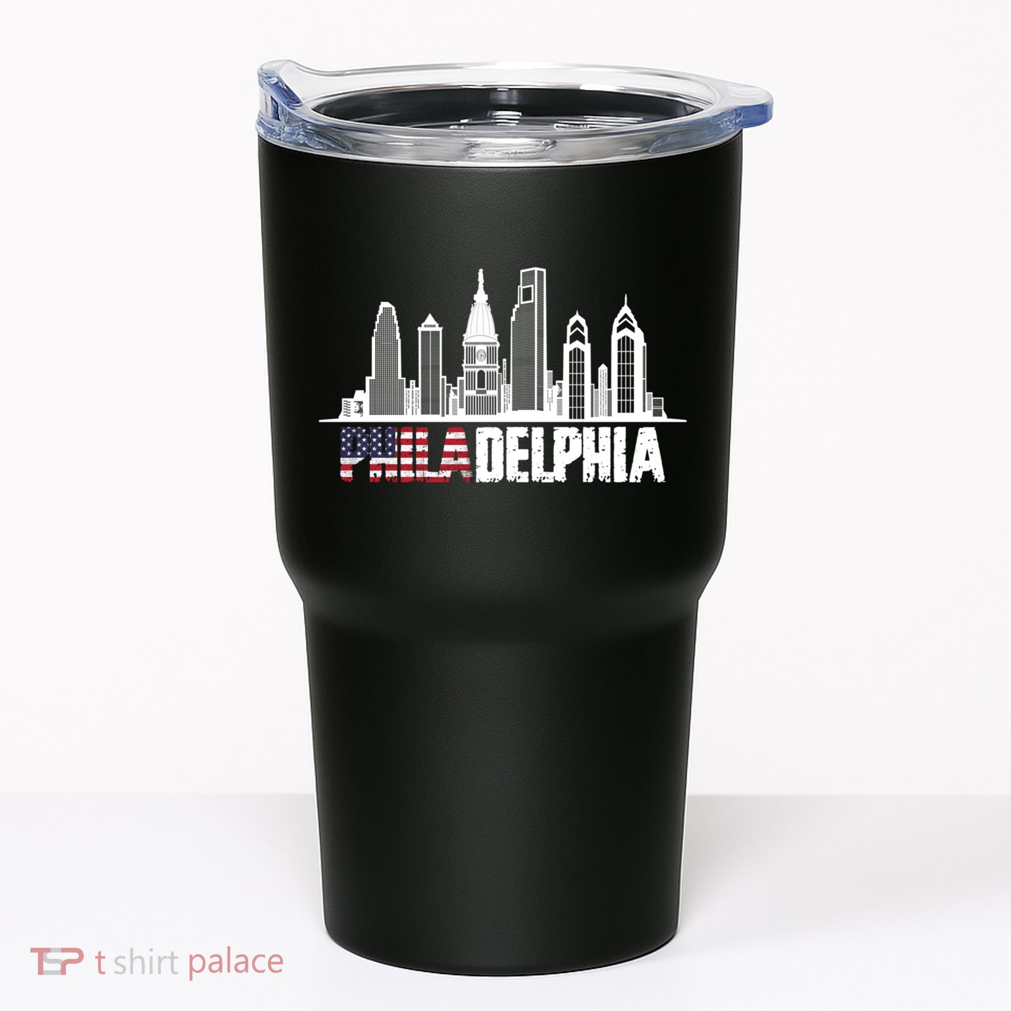 Love Philadelphia Skyline Downtown Cityscape Philly America Flag Tumbler